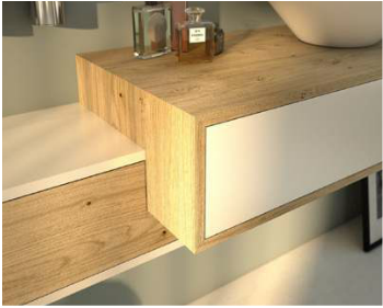 ENSEMBLE MEUBLE SALLE DE BAINS 2 TIROIRS CASTRIES 34