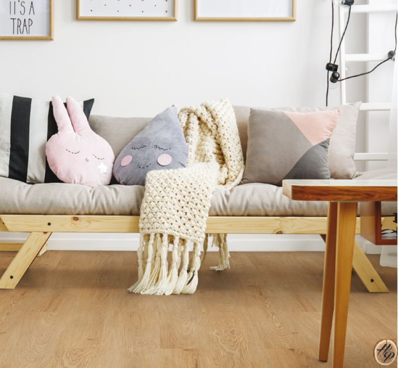 parquet liège déco scandinave tendance moderne séjour Linen Oak Perpignan 66