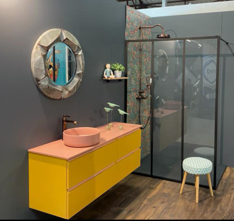 meuble salle de bain coloré Montpellier 34